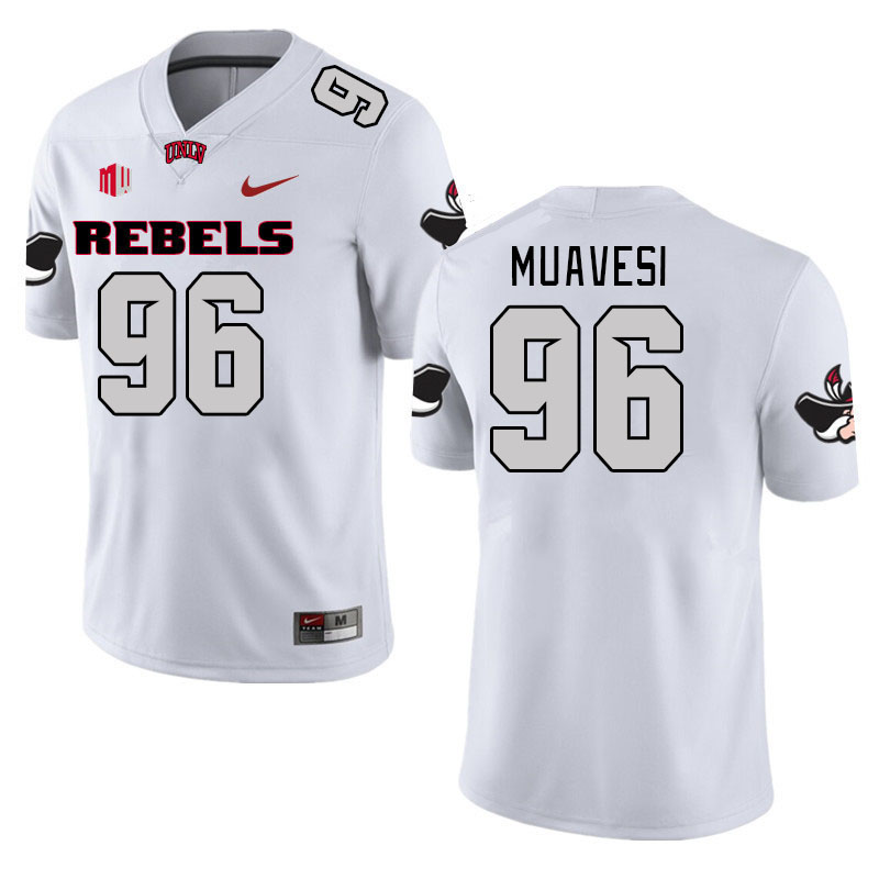 Men-Youth #96 Waisale Muavesi UNLV Rebels 2023 College Football Jerseys Stitched-White